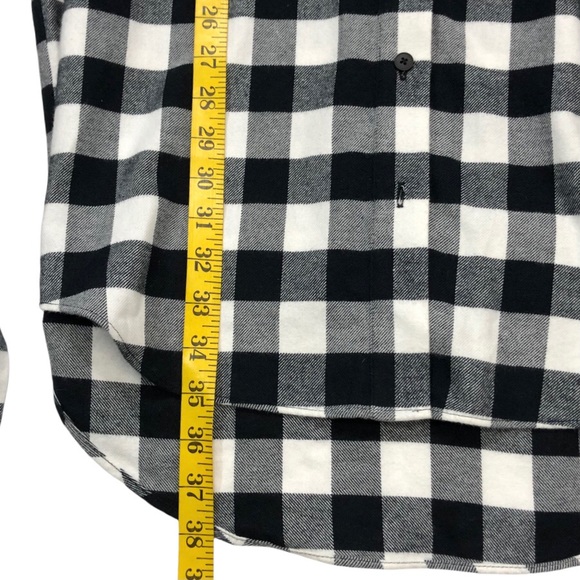 Derek Lam 10 Crosby Shirt Dress, Buffalo Plaid Flannel Cotton, Sz 8, Black White - Picture 14 of 15